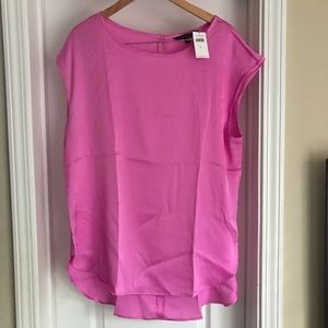 NWT Banana Republic pink high-low blouse XL